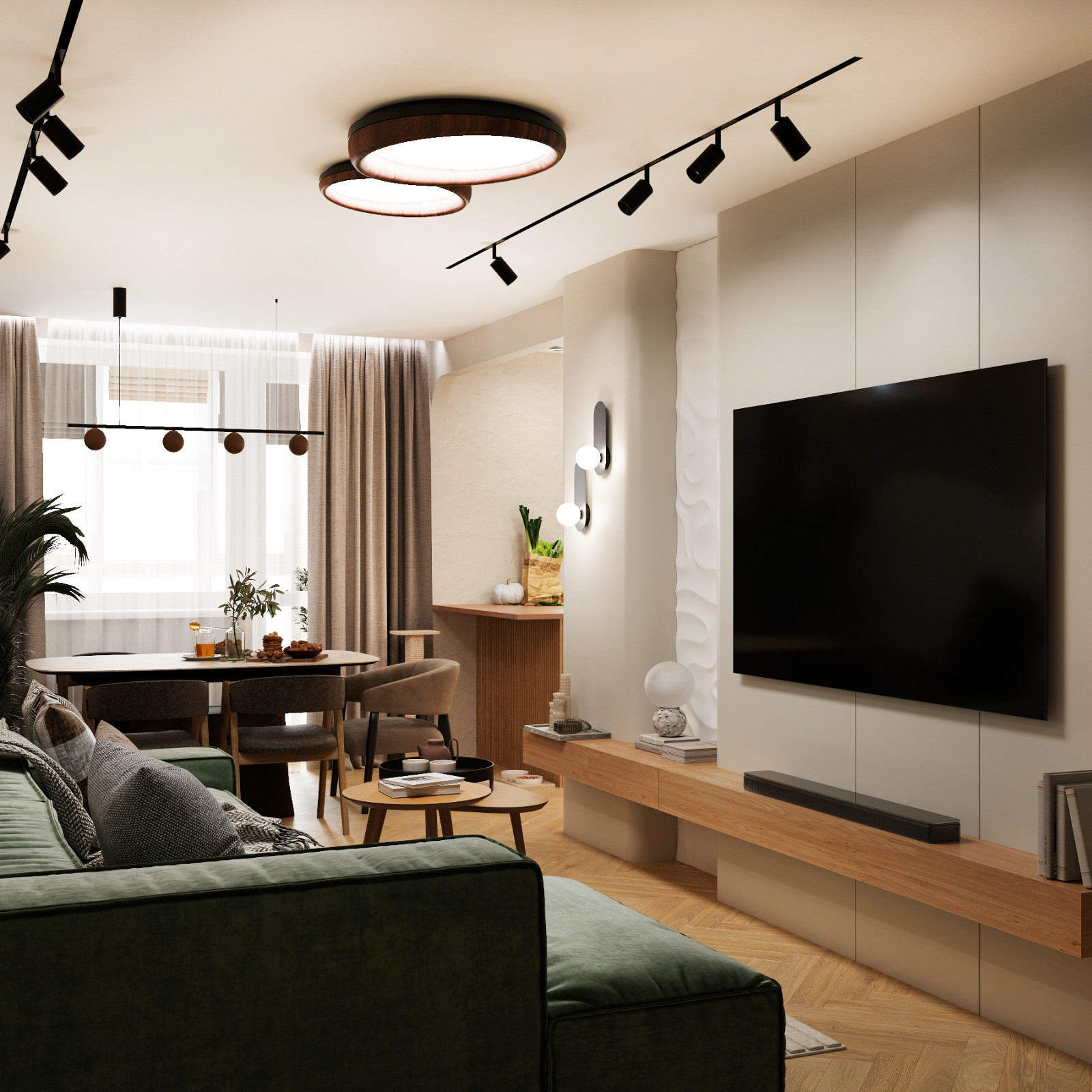 ВИЗУАЛИЗАЦИЯ ИНТЕРЬЕРА В ТЕПЛЫХ ТОНАХ