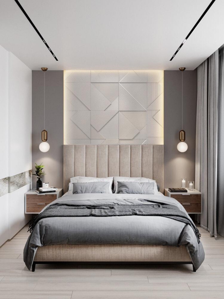 Гипсовые 3Д панели в спальне