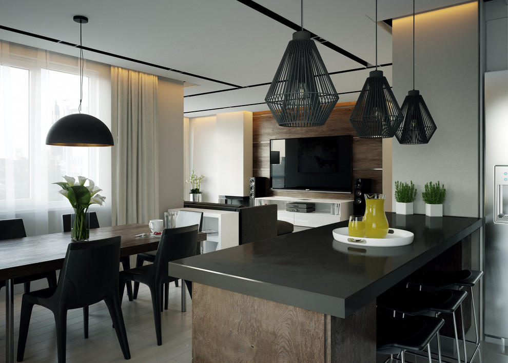 Дизайн квартиры в современном стиле (140м2)