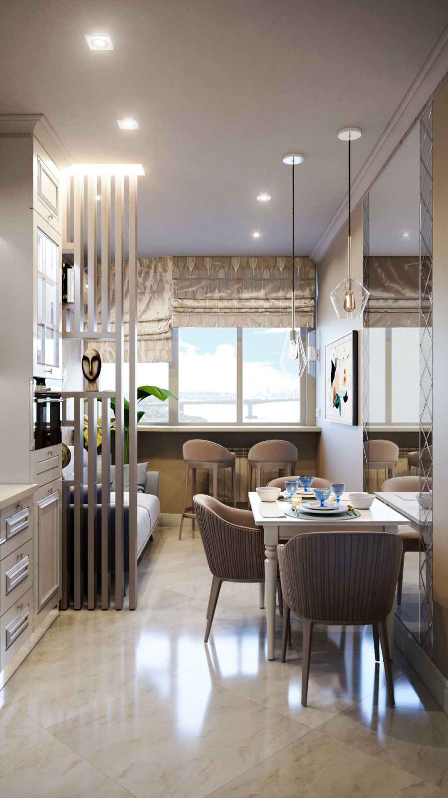 Обложка проекта: Красивая квартира с видом на реку (проект)