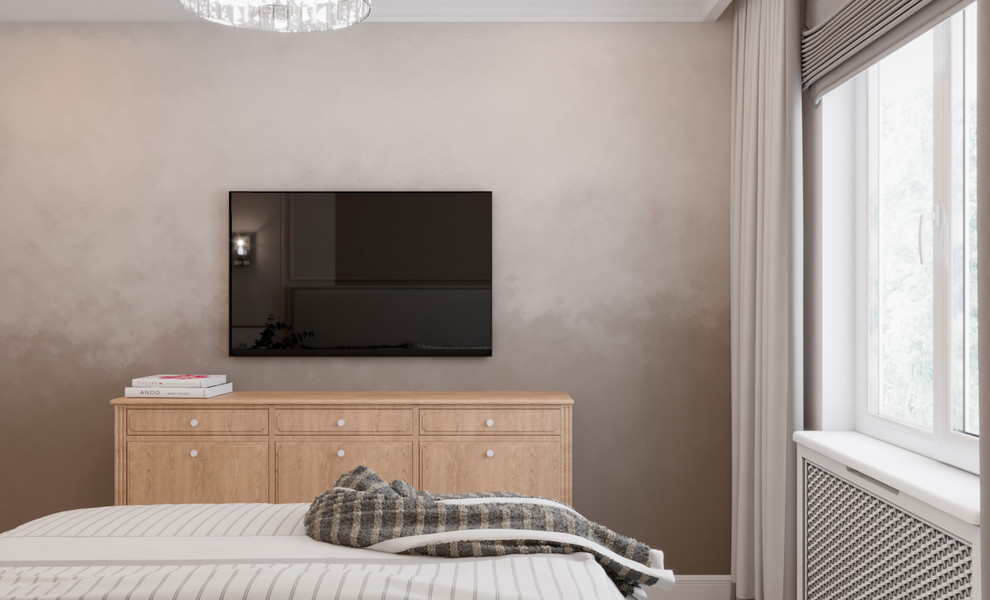 Спальня в светлых тонах (12,7 кв.м)