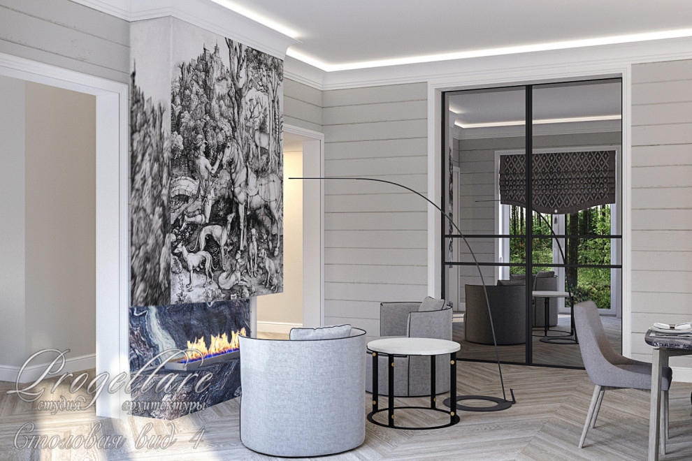 Дизайн интерьера загородного  дома в Рощино