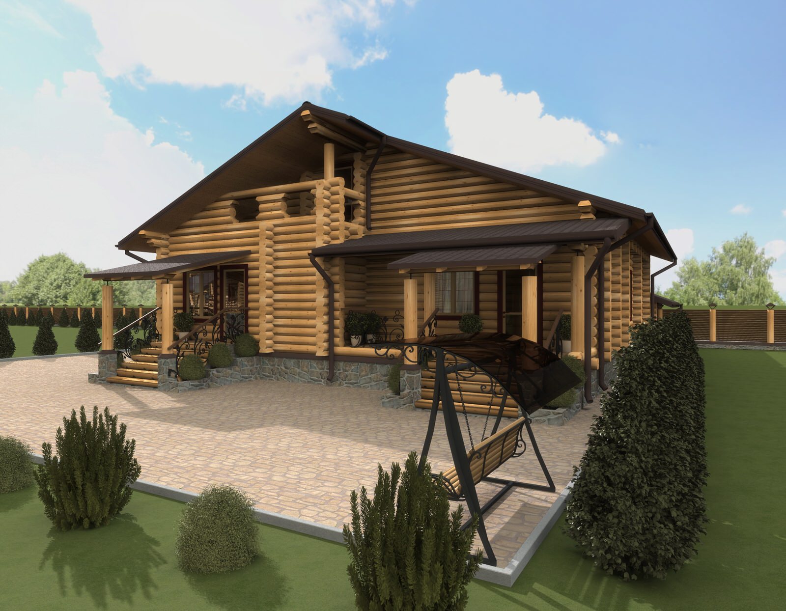 Фасад и экстерьер загородного деревянного дома