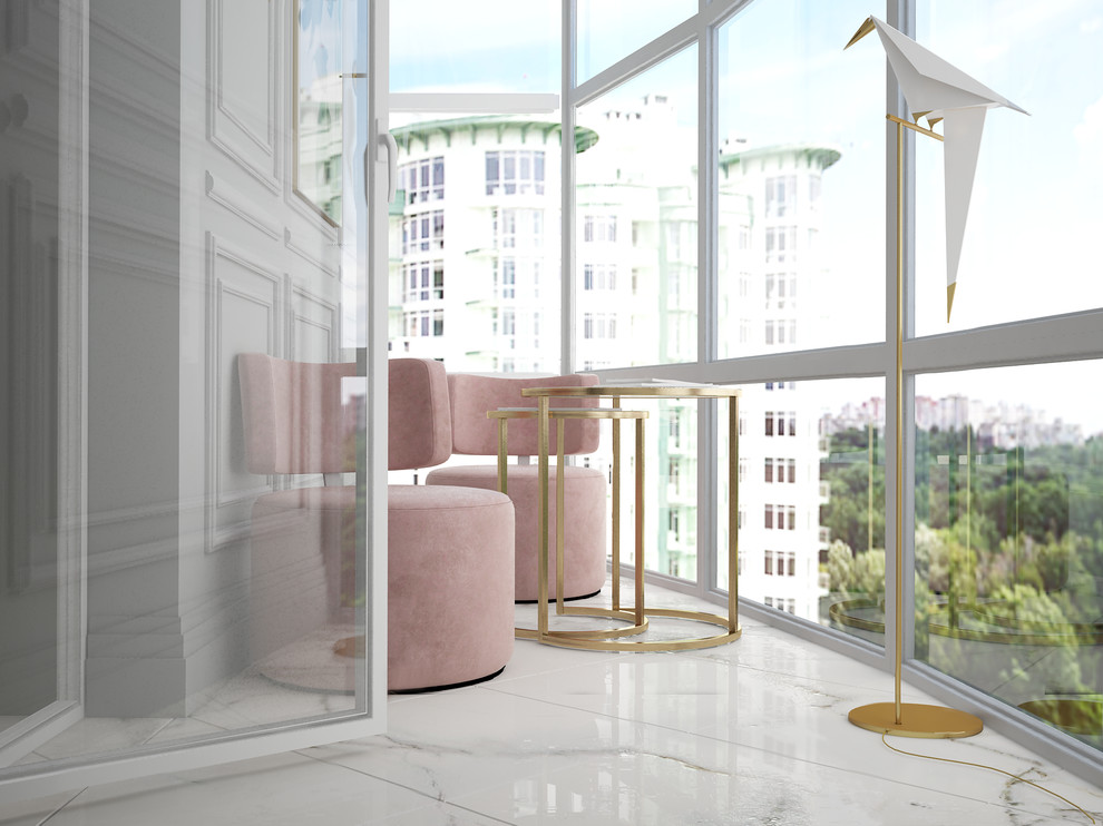 2-ух комнатная квартира в стиле Контемпорари. Лоджия