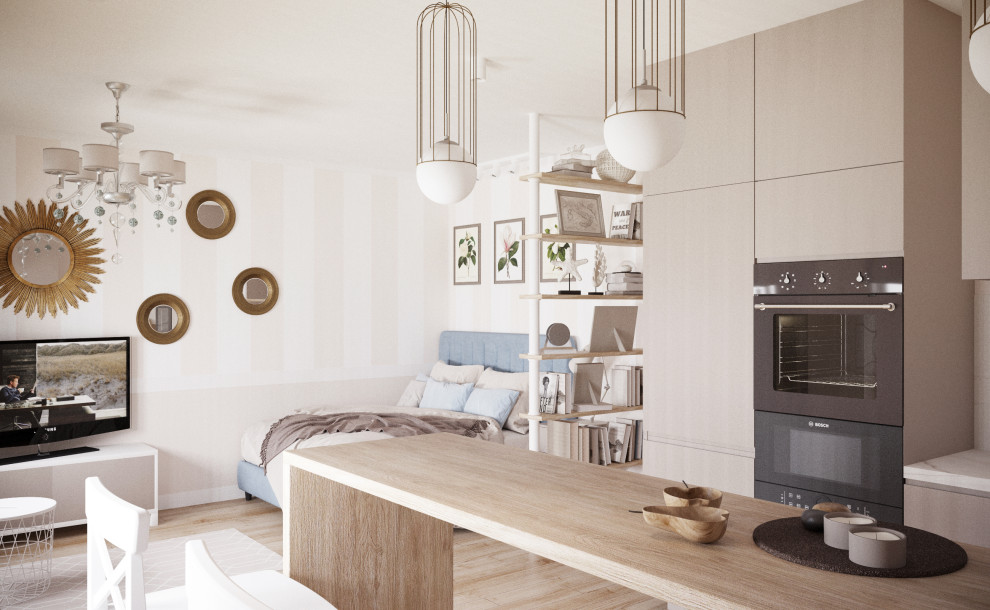 Квартира 31 м2 для молодой девушки в стиле современная классика