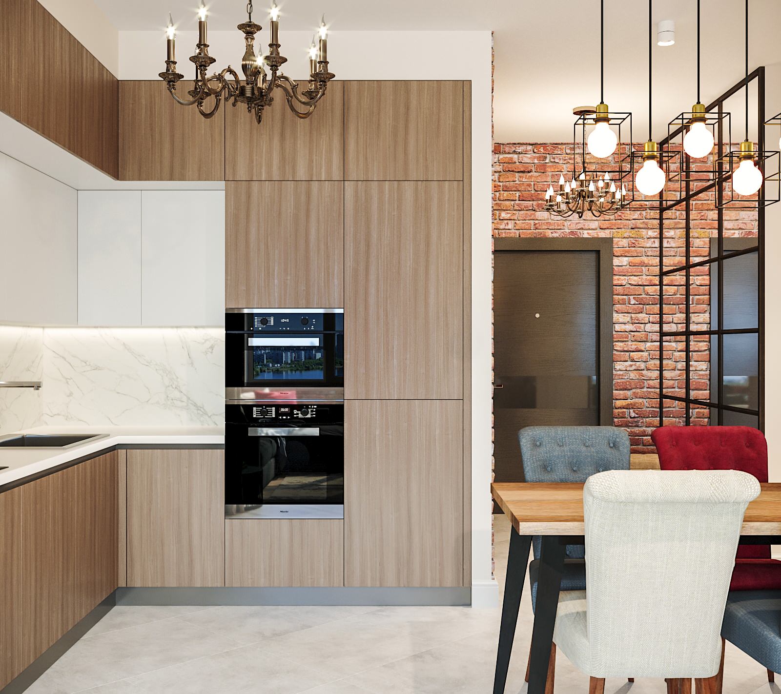 Женственный лофт в ЖК Триколор (визуализация)