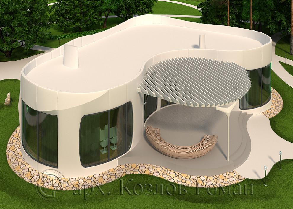 Обложка проекта: Коттедж в стиле параметризм