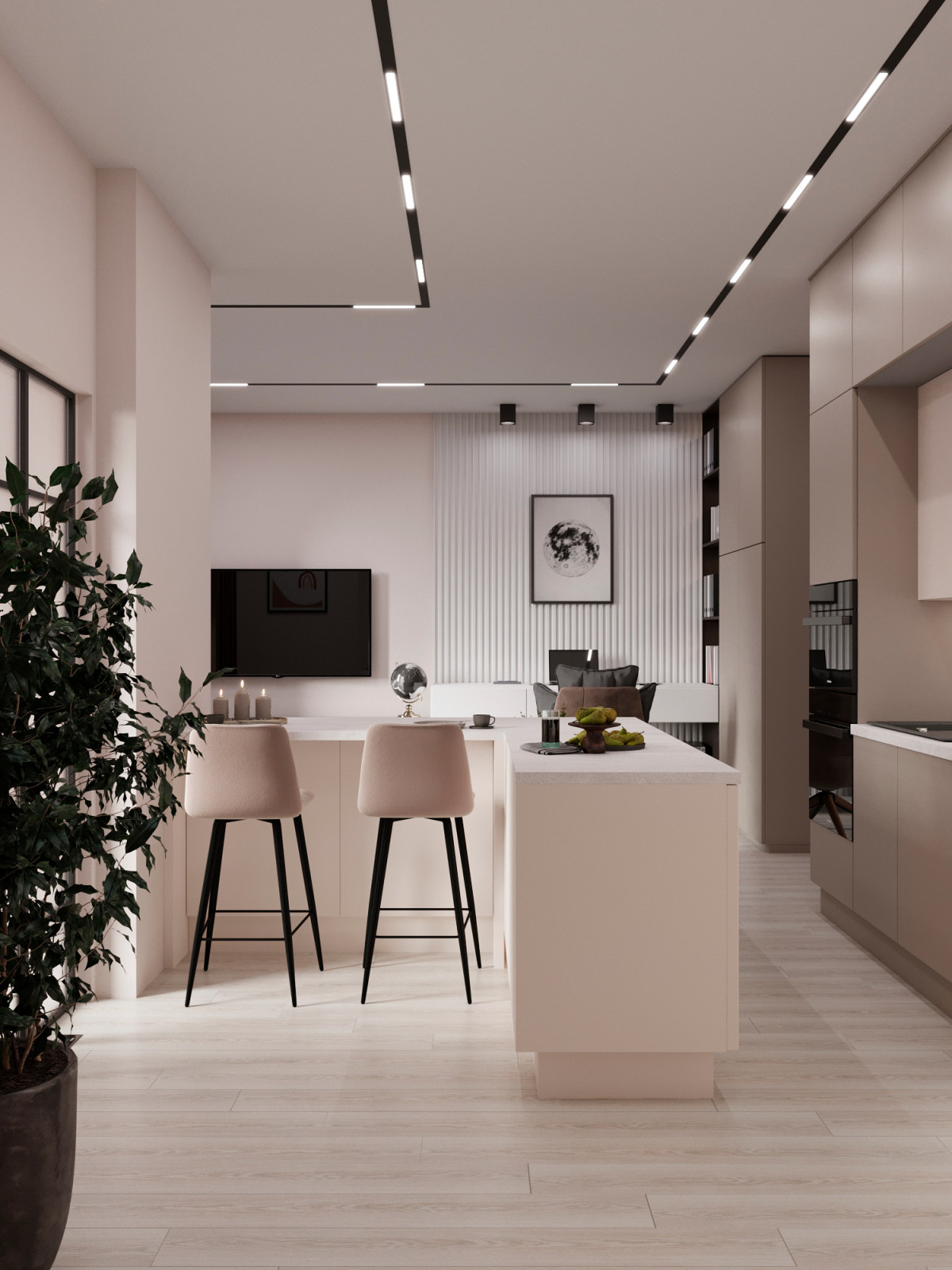 Современная квартира 74 м² для молодой пары