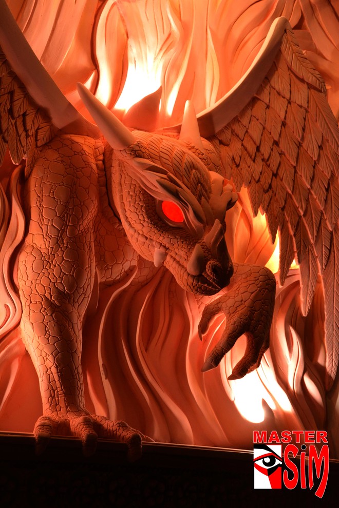 Барельеф камина "Огненный дракон"