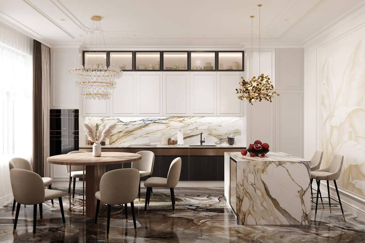 Роскошная современная классика для семьи с детьми в ЖК Русский Дом - 144 метра