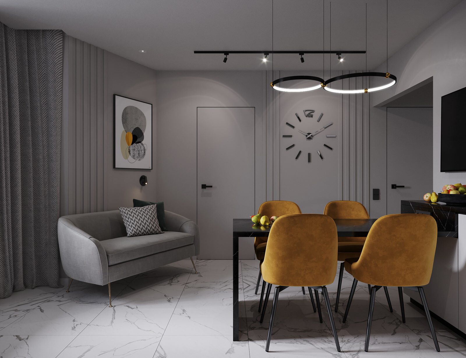 1-комнатная квартира, 46 кв.м.