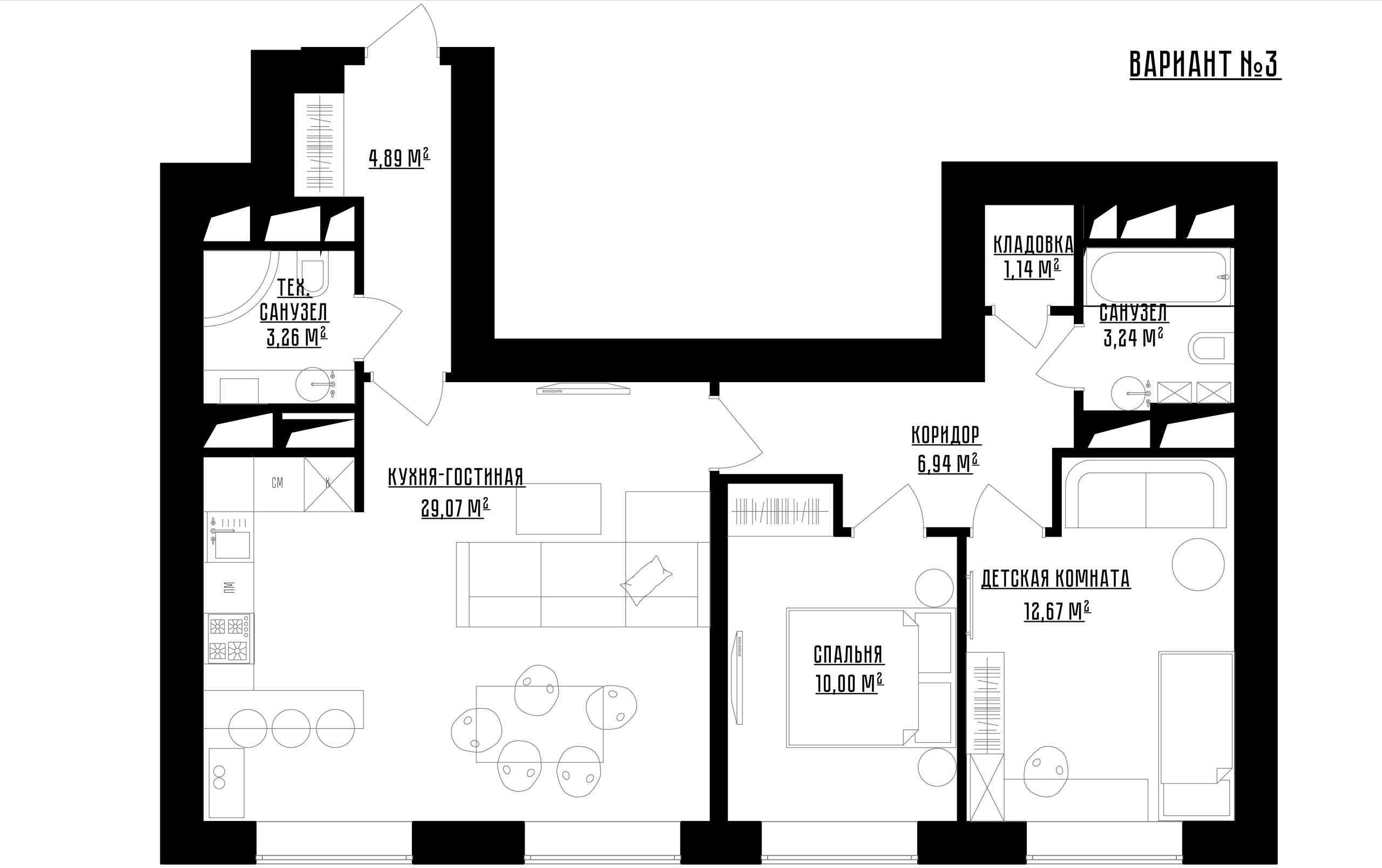 Поиск планировки: 3 плана + финал квартиры с душем для собаки