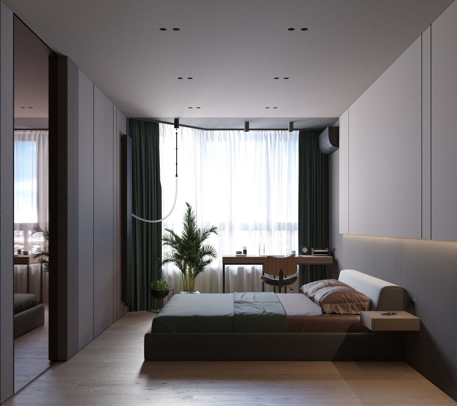 Обложка проекта: Стильная спальня с кабинетом