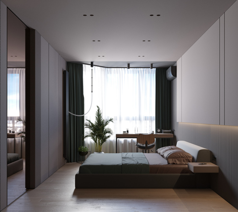 Обложка проекта: Стильная спальня с кабинетом