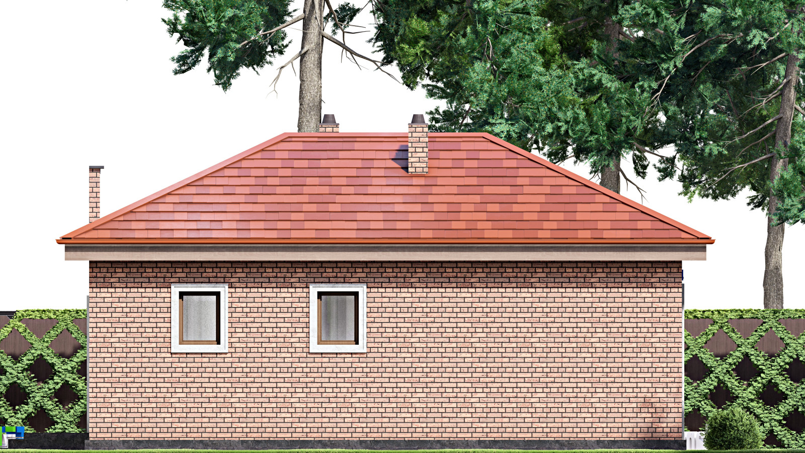 Проект одноэтажного дома 11х12м S79м2 F-14858