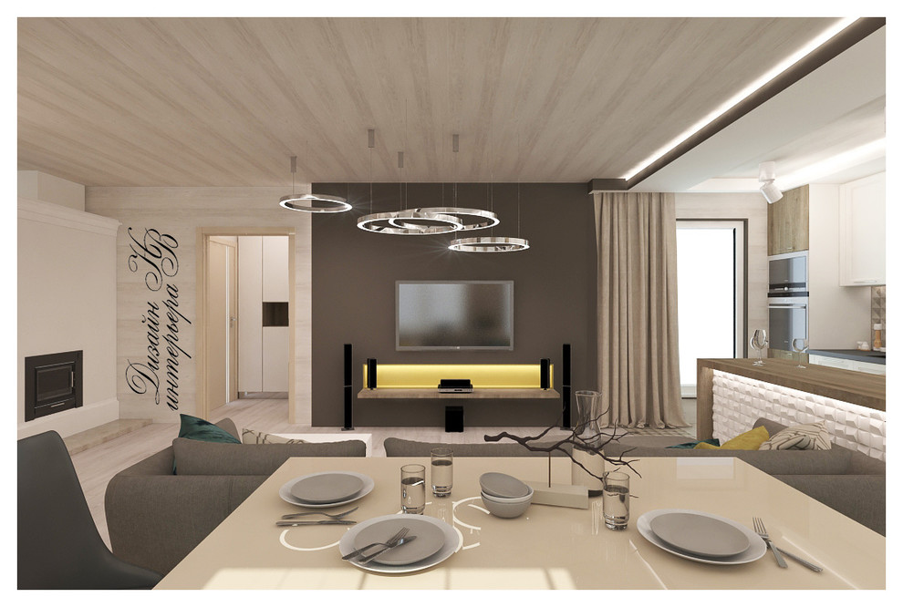 Проект гостиной в загородном доме