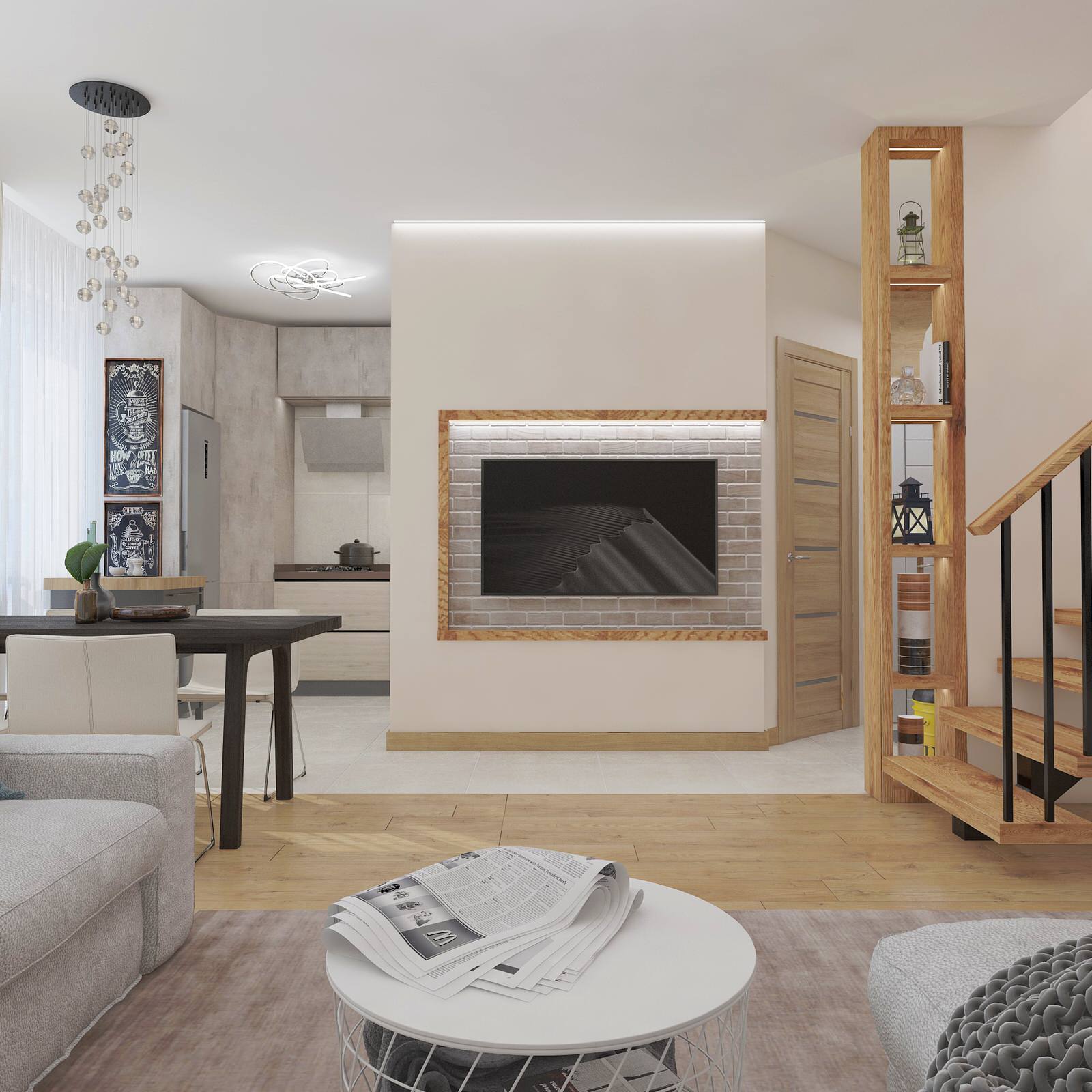 Обложка проекта: Проект двухуровневой квартиры  в стиле Лофт (135 кв м)