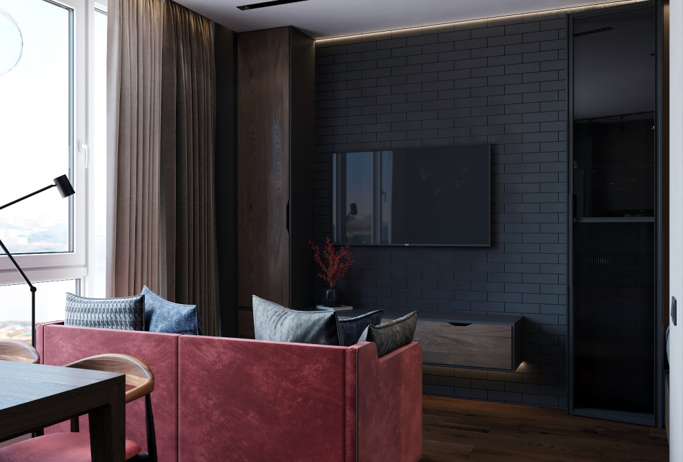 Квартира-студия в темных тонах