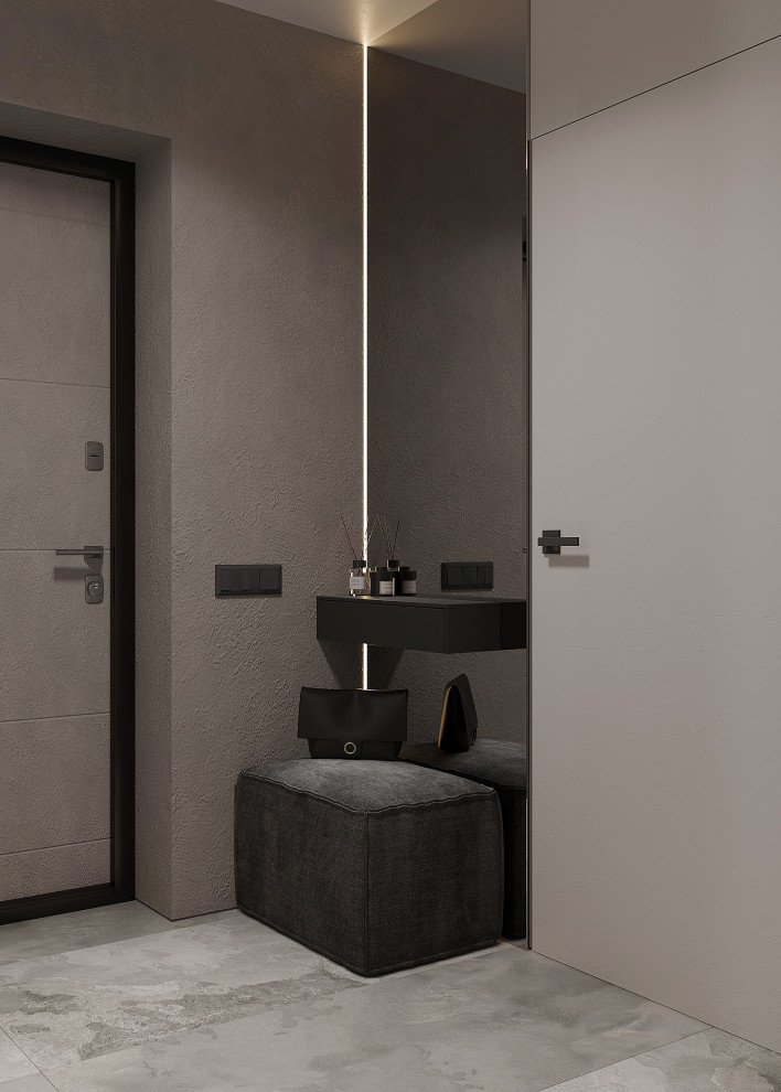 Минималистичная квартира с тёмной спальней