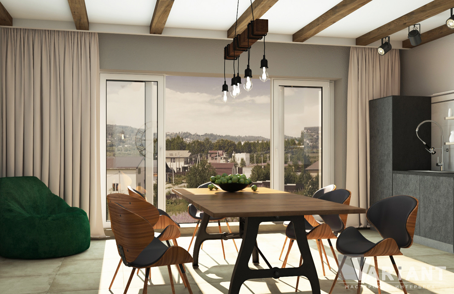 Столовая в стиле ЛОФТ