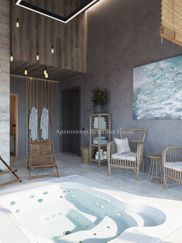 Интерьер загородного дома со спа зоной