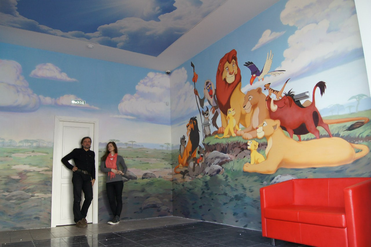 Роспись детской комнаты "Король лев"