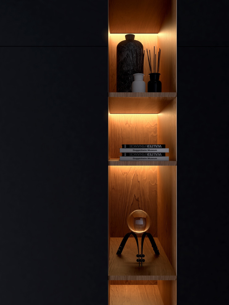 Кухня-гостиная в доме в лесу