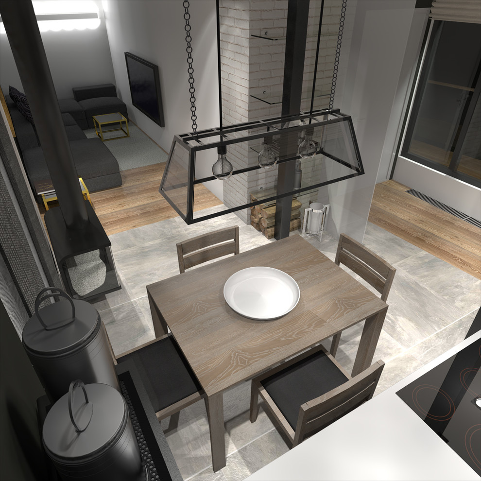 Дом из четырех 40-ft HC морских контейнеров. Интерьер