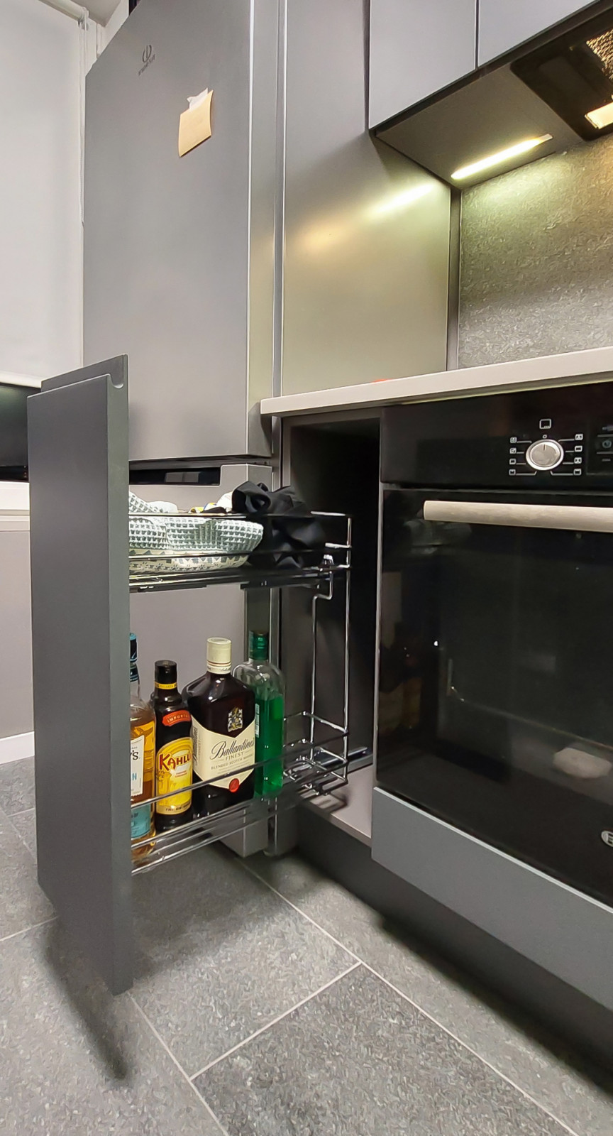 Реализация кухни по дизайн-проекту в однокомнатной квартире, 2022