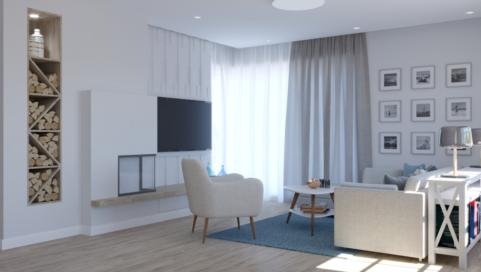 Дизайн кухни-гостиной в загородном доме