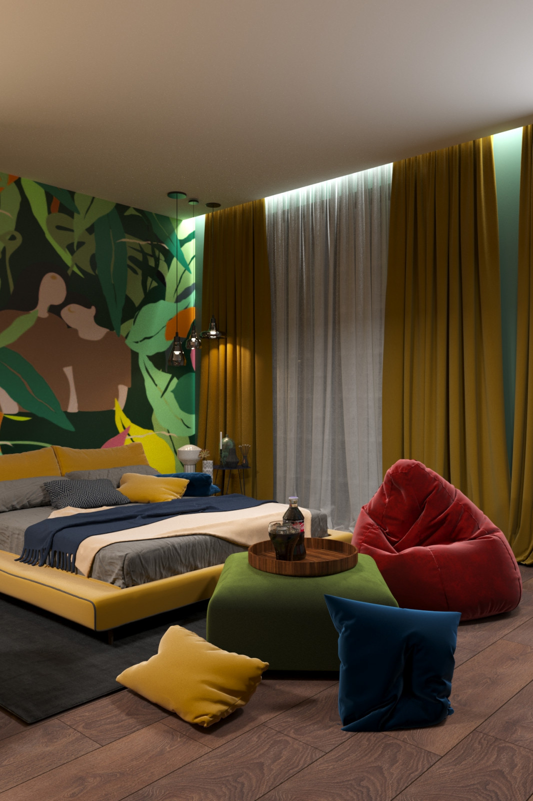 Спальня с гостевой зоной в ЖК Острова