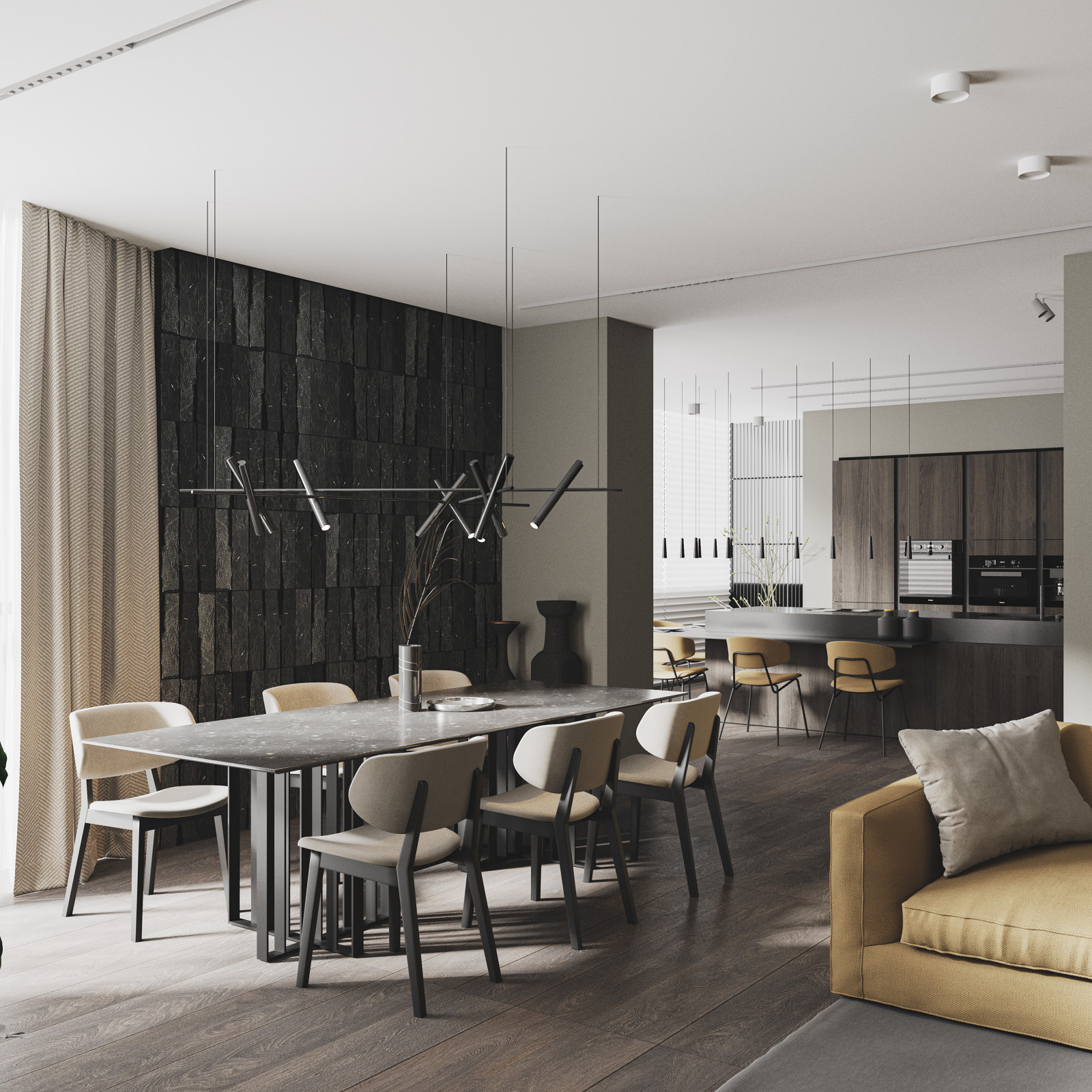 Обложка проекта: Кухня гостиная в ЖК Малахит г.Краснодар