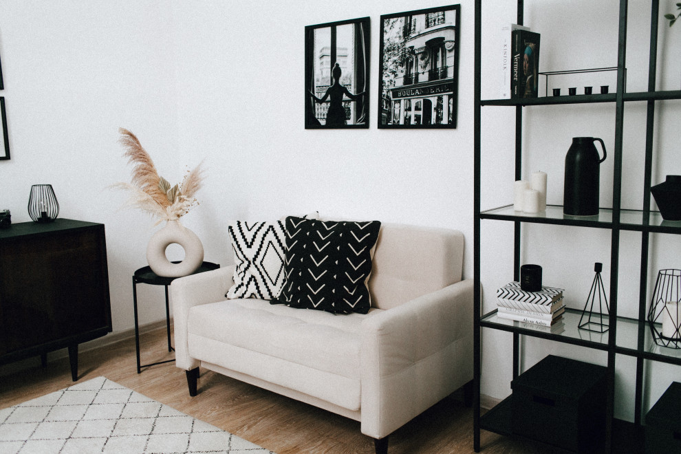 Черно-белая гостиная