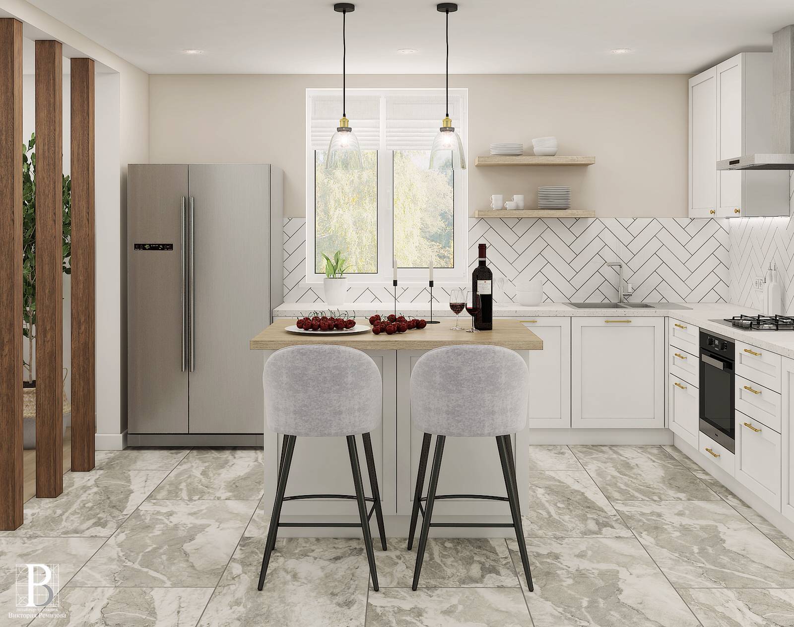 Кухня -гостиная 49,7 кв.м. г. Ярославль 2020год