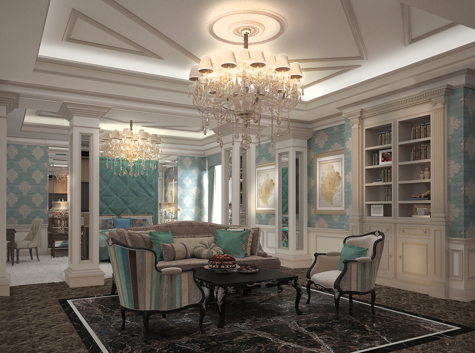 Диванная зона в  гостевой спальне