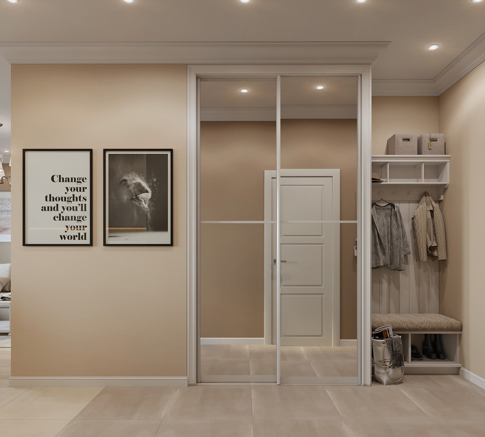 Светлая квартира в Москве в бежевых тонах