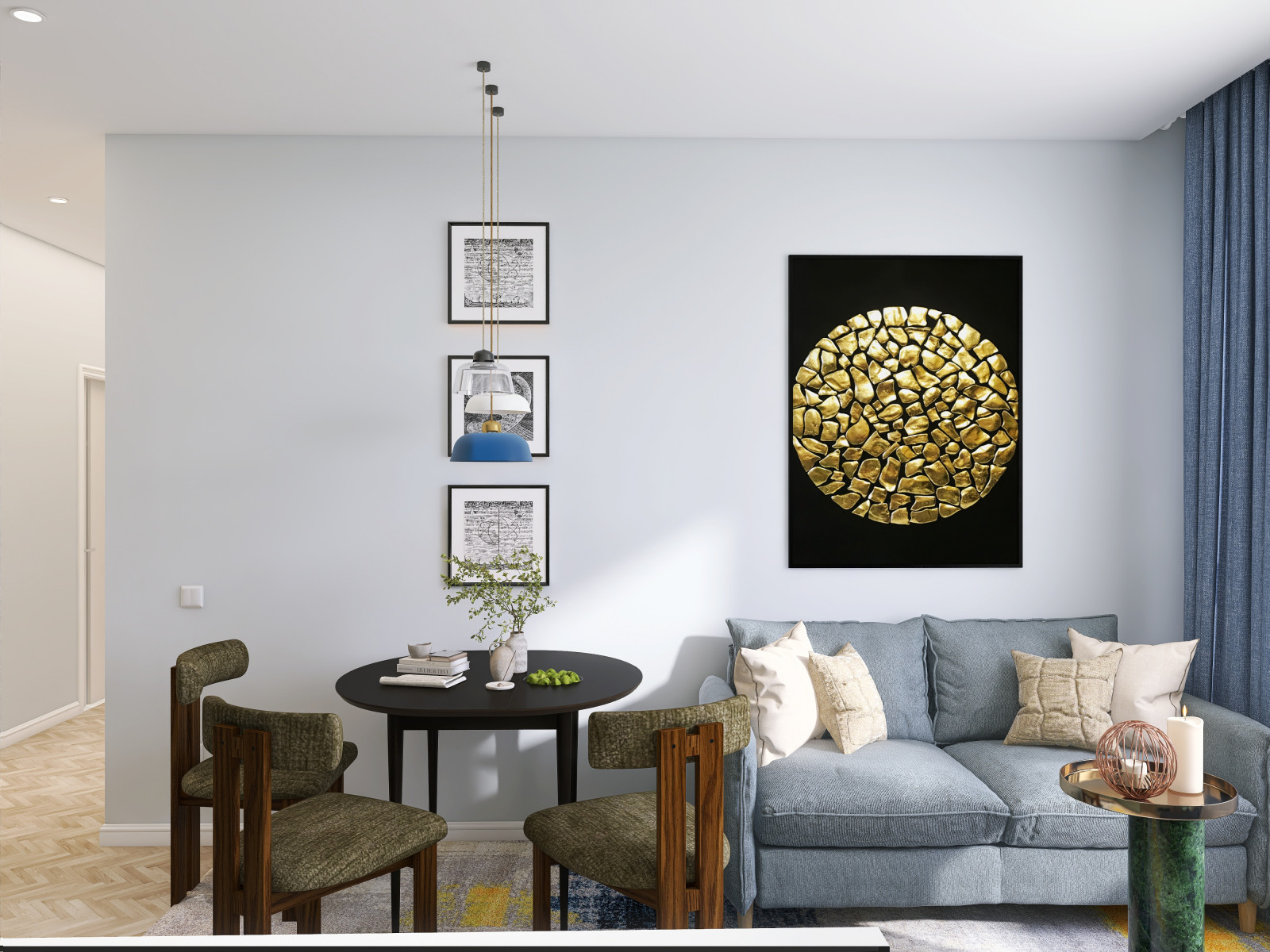 Дизайн интерьера 2х комнатной квартиры в ЖК "Парк Столиц" г. Екатеринбург