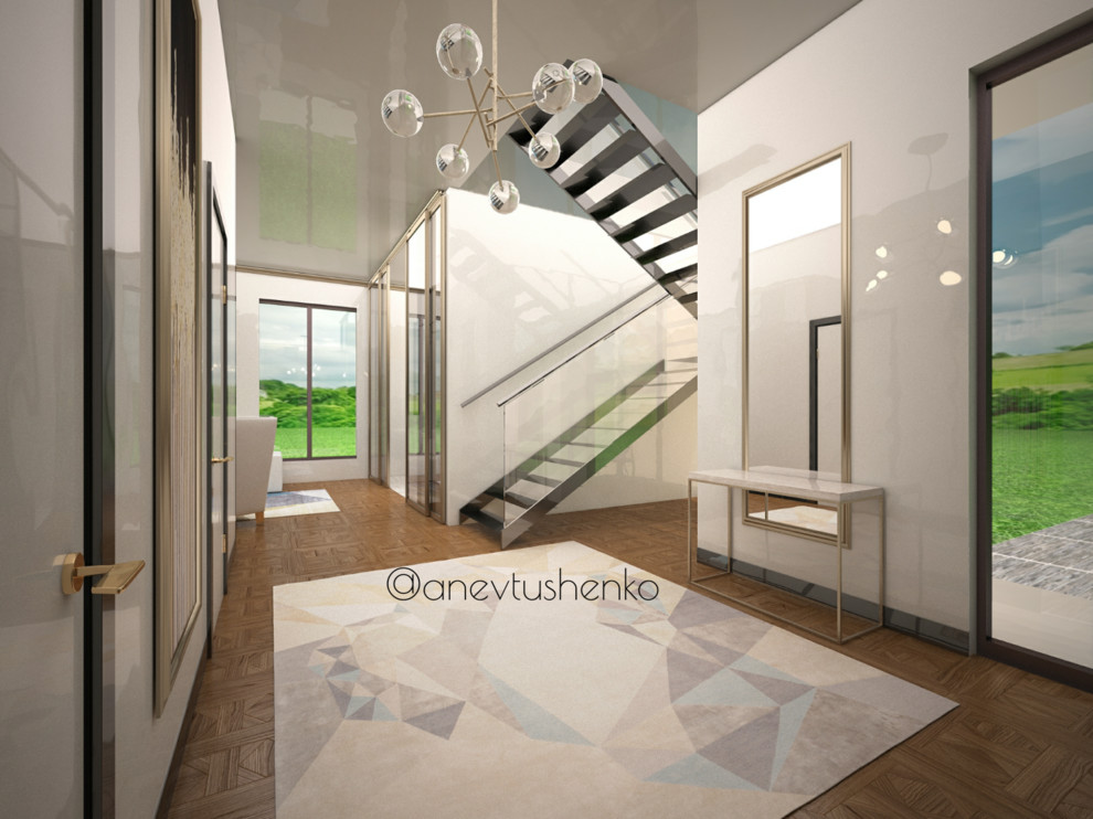 Дом 2 этажный для теплого региона в современном стиле.