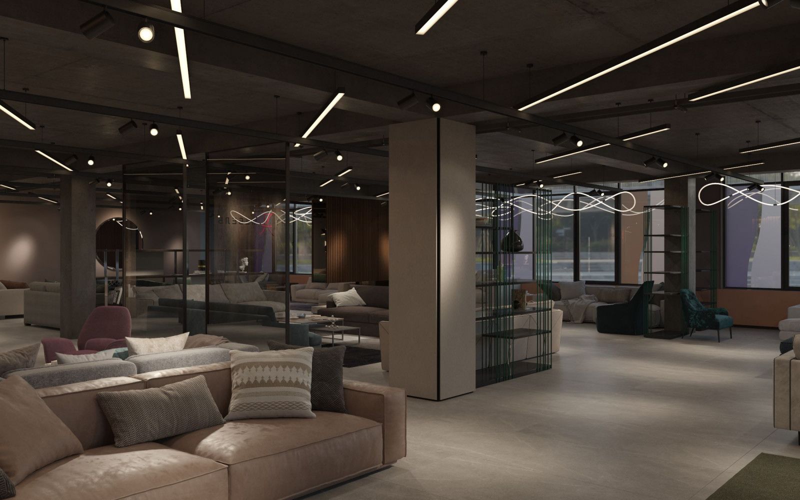 Интерьер мебельного магазина.