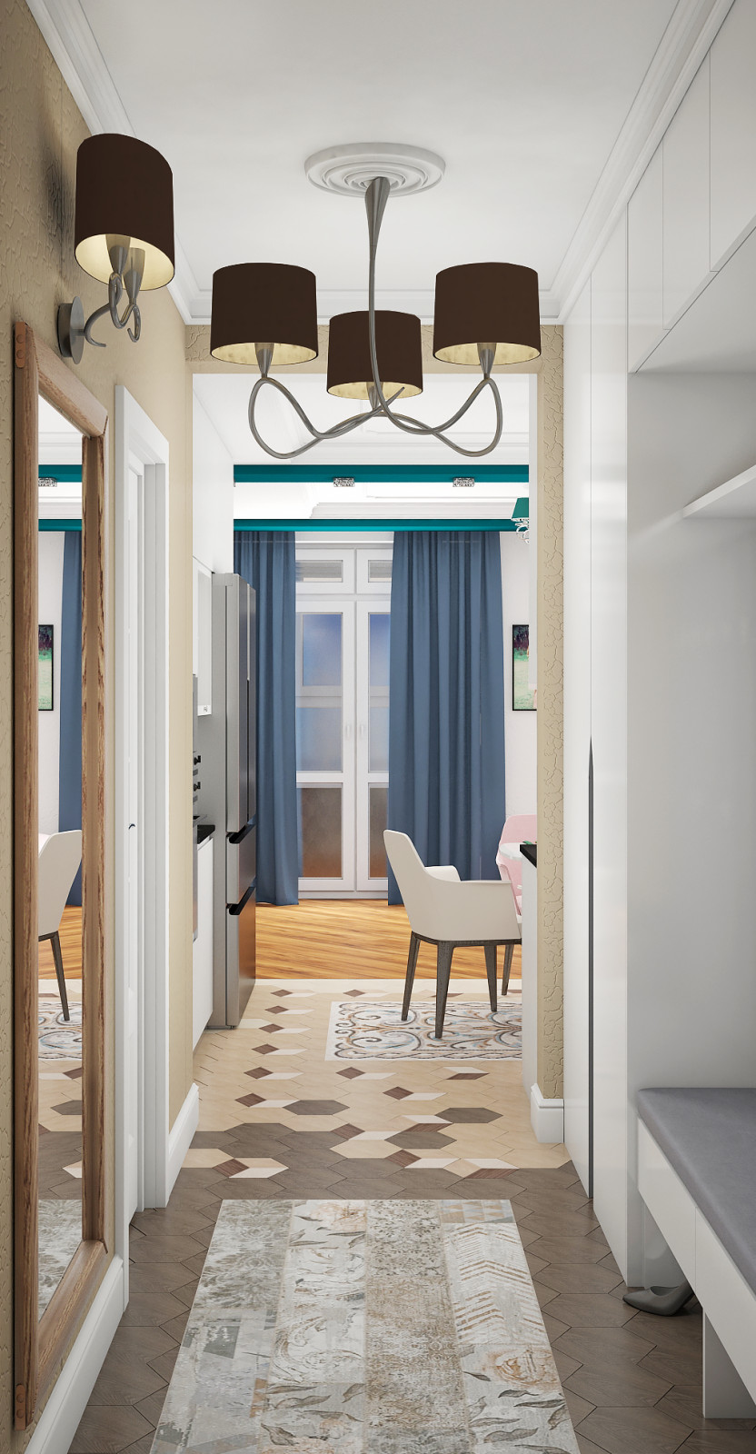 Дизайн интерьера 4-х комнатной квартиры S-79,0кв.м.