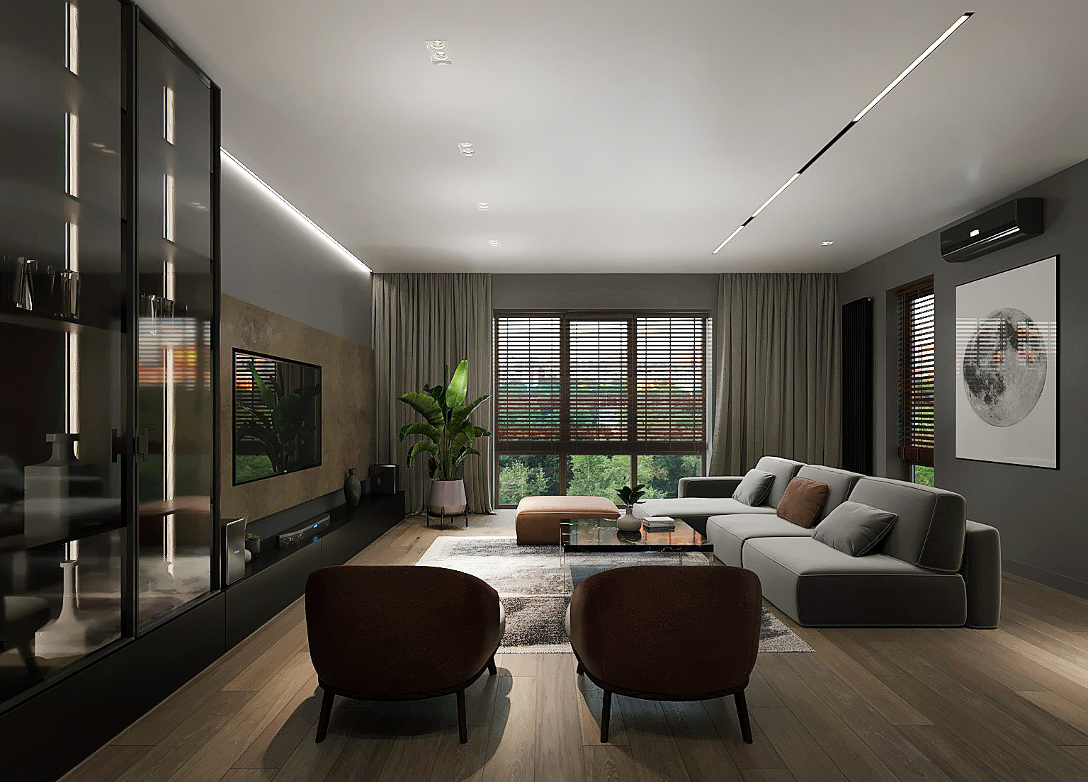 квартира в темных тонах