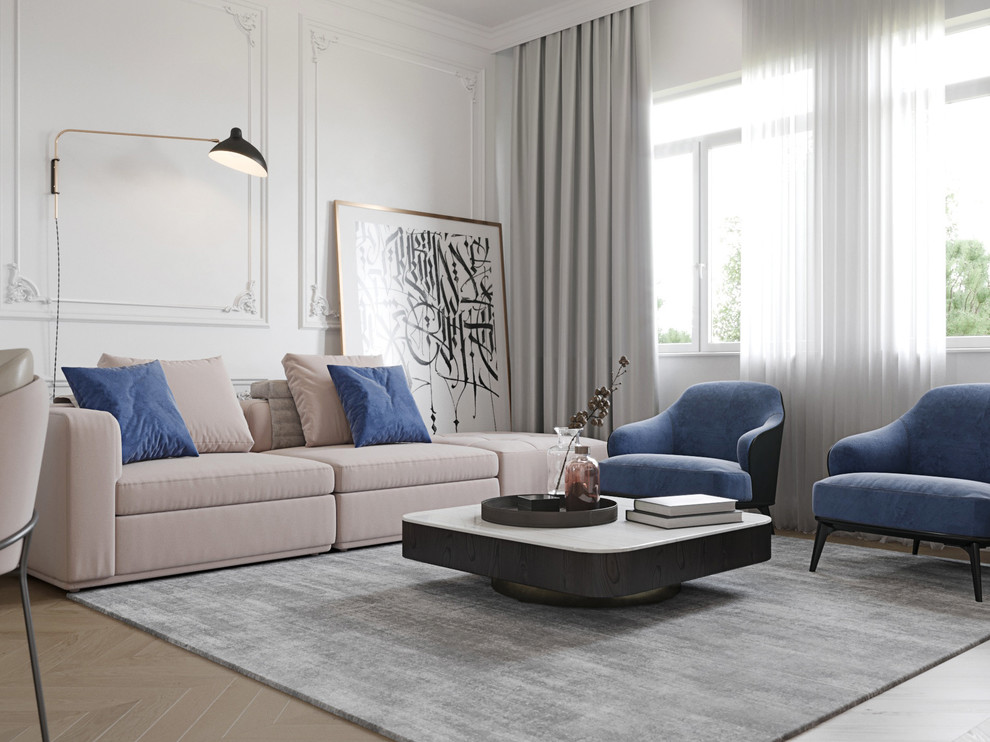 Обложка проекта: Дизайн гостиной в стиле современная классика