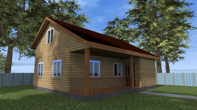 Каркасный дачный дом [011.14]