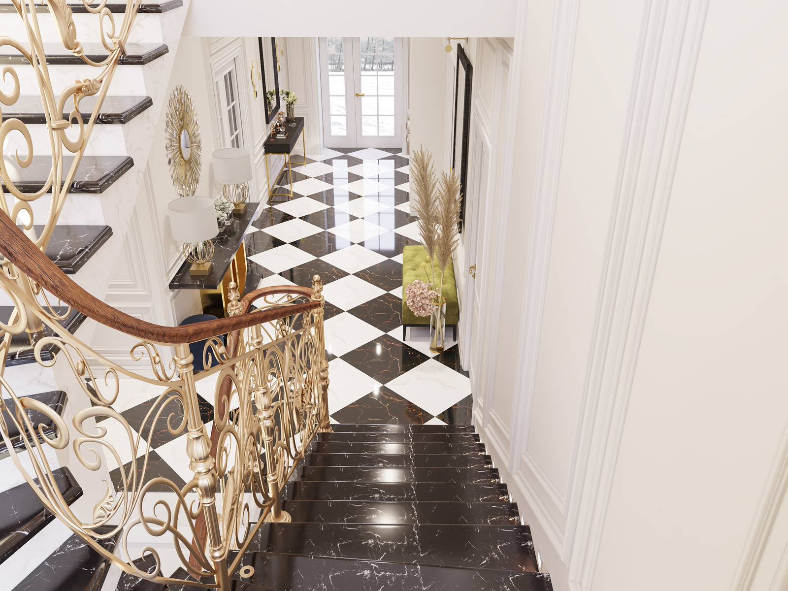 Жилой дом. Дизайн интерьера 1 этажа