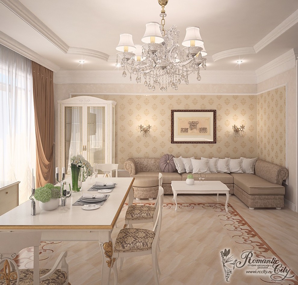 Дизайн дома в классическом стиле с нежной спальней