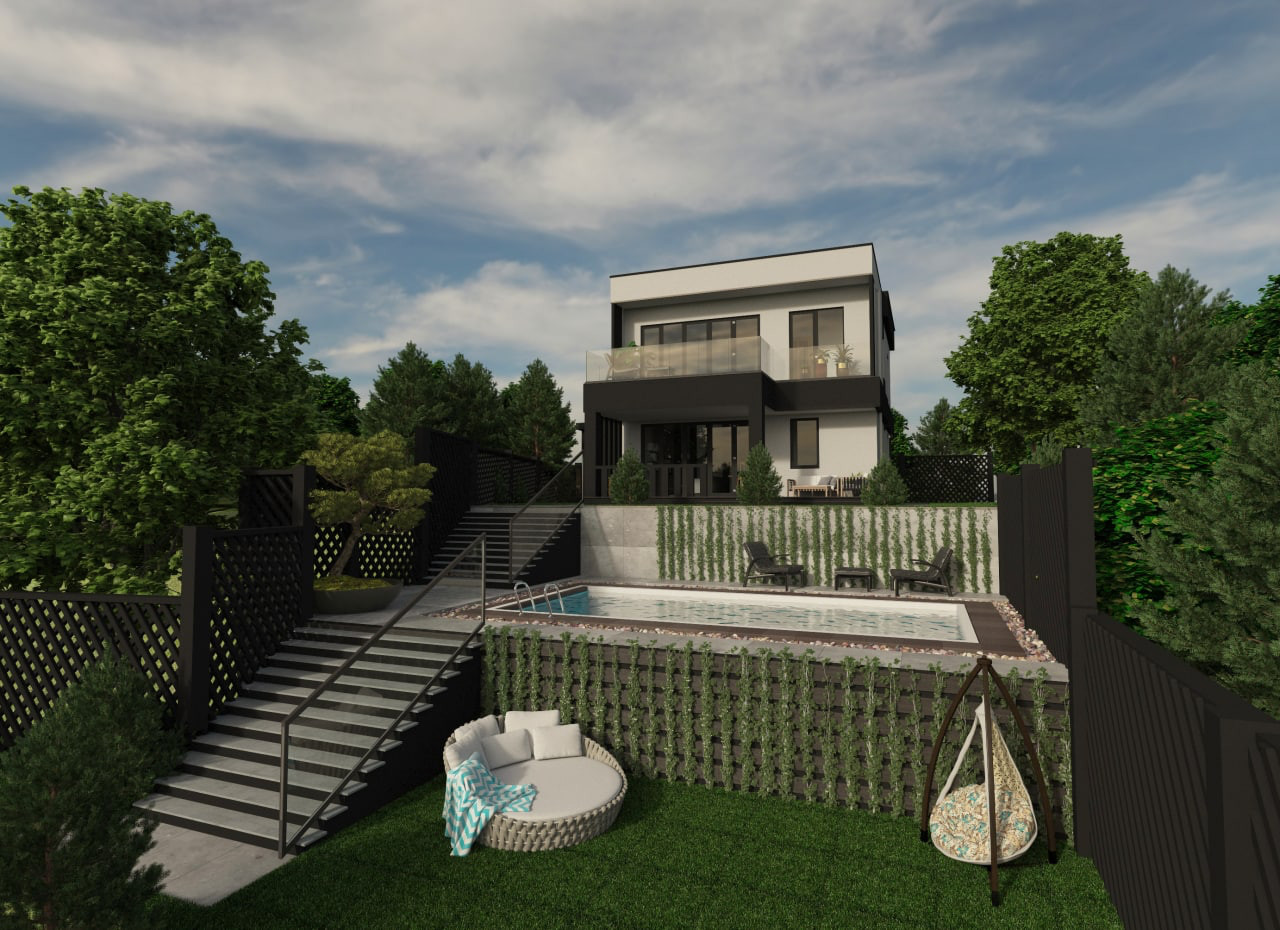 дом в стиле Минимализм на уклоне