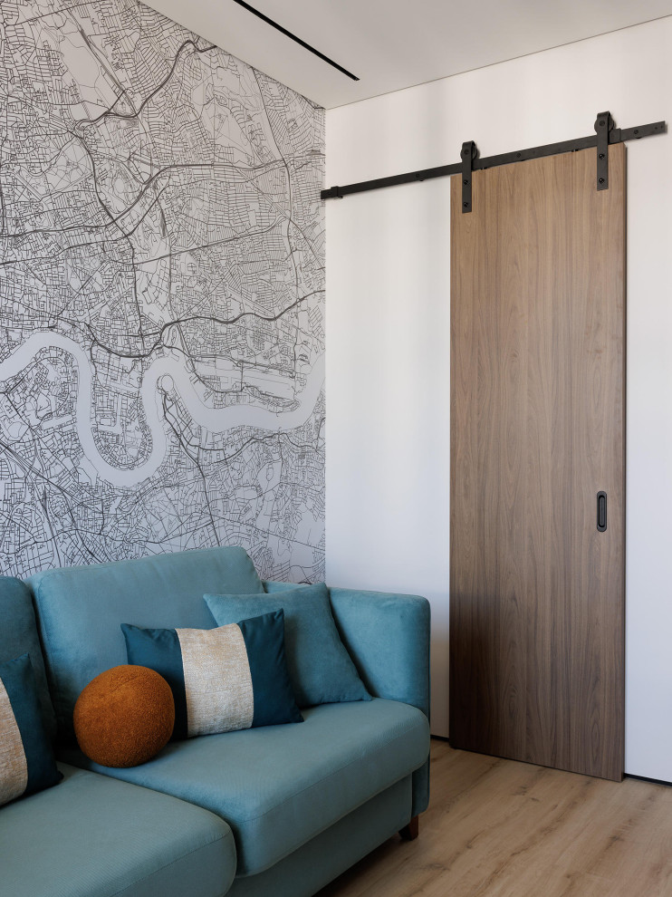 Дизайн современной квартиры с бордовыми акцентами в ЖК "Притяжение" - 146 м2