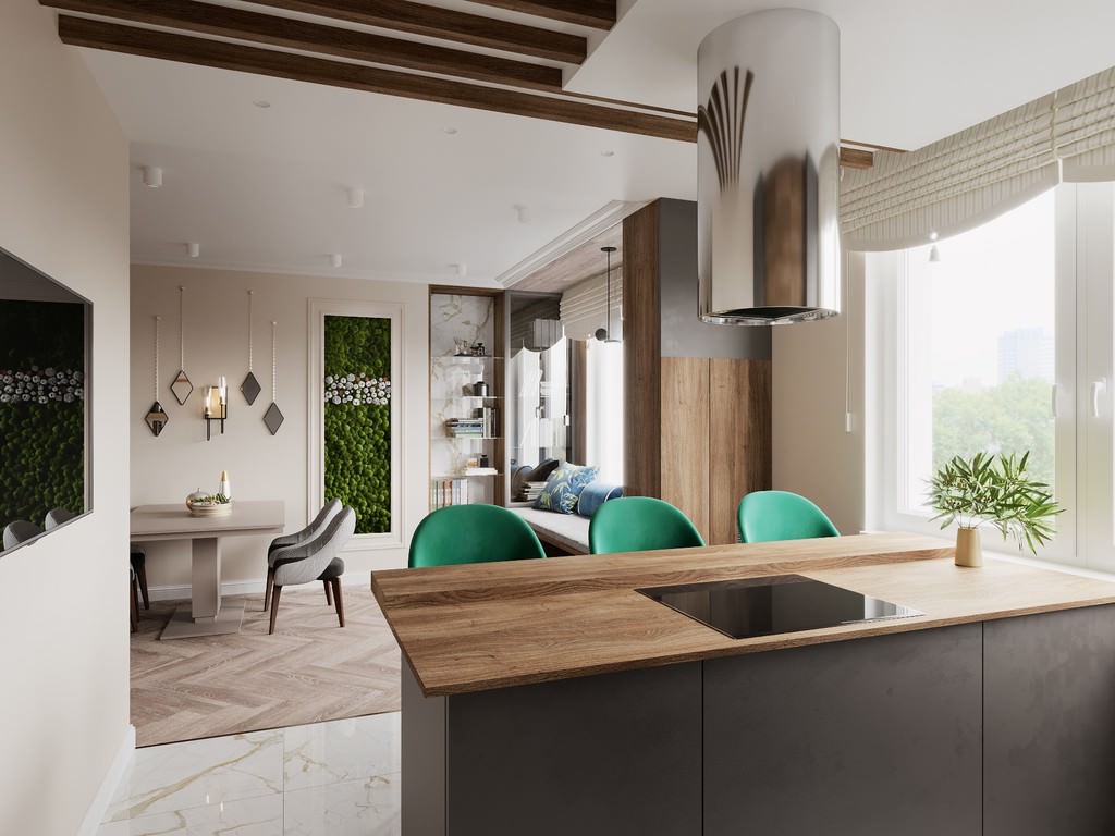 Дизайн интерьера квартиры в современном стиле в ЖК «Царская столица», 107 кв.м.