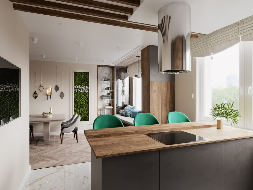 Дизайн интерьера квартиры в современном стиле в ЖК «Царская столица», 107 кв.м.