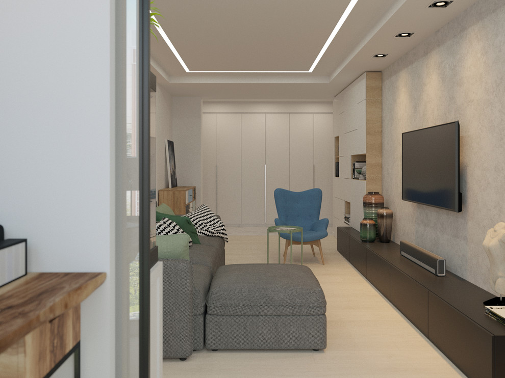 Светлая кварира с черными акцентами